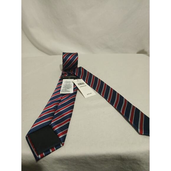 NWT Banana Republic Nautical Blue Wine Gray Diagonal Striped Tie 2 And 1/4 In... - Picture 2 of 9